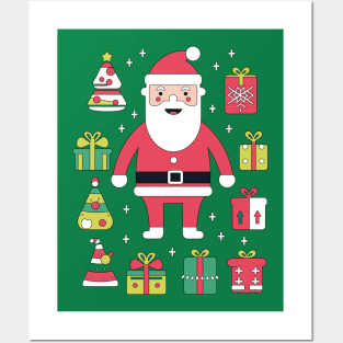 Pop Art Santa: A Colorful and Cheerful Christmas Illustration Posters and Art